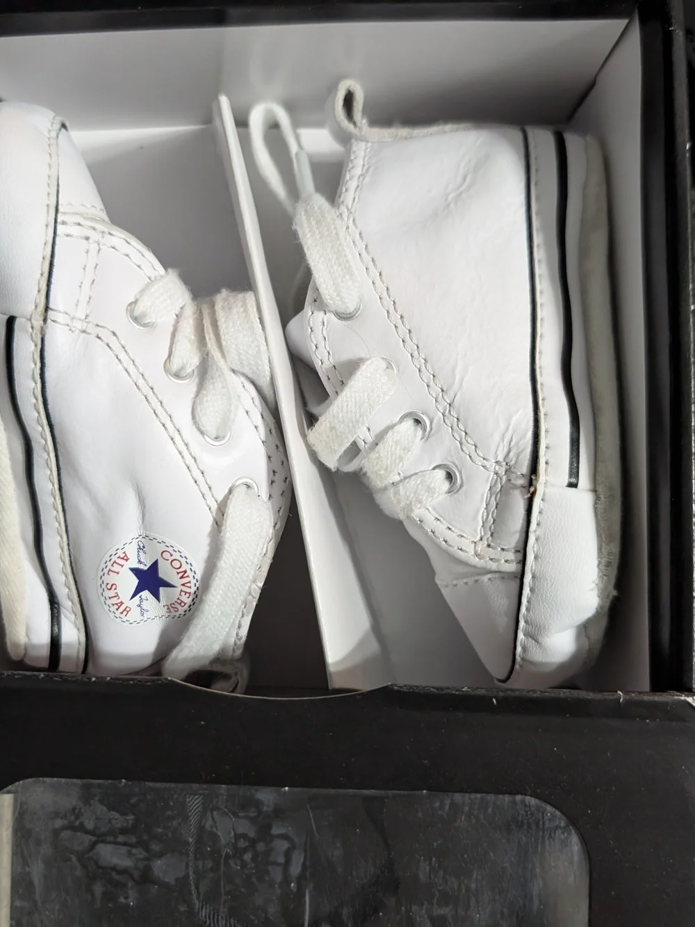 Converse Baby White Leather High-Top Sneakers
